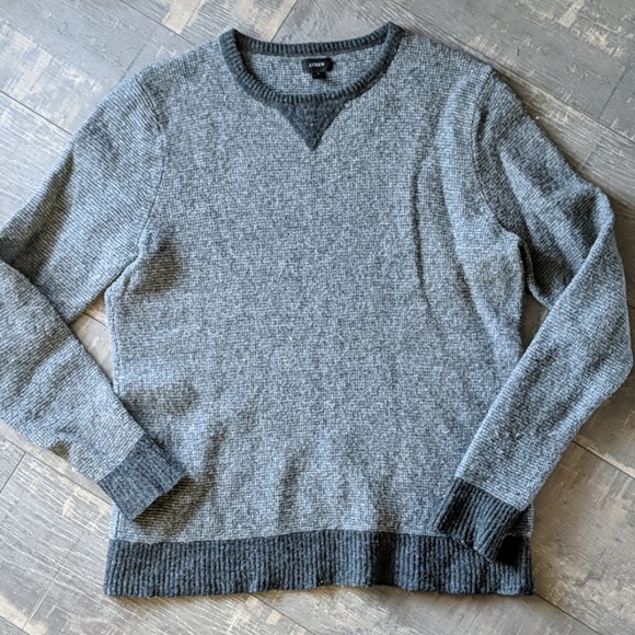 J. Crew Heathered Gray Thermal Wool Sweater G22 - Picture 2 of 7